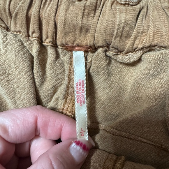 Free People Casual Brown Drawstring Shorts - Picture 2 of 4